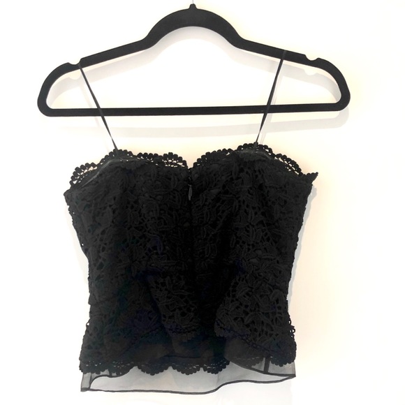 Joie Emine Black Lace Peplum Top - Picture 3 of 4